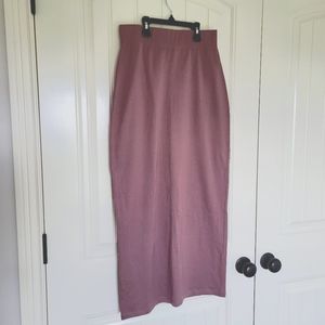 Peruvian connection mauve modest pull on midi skirt Pima cotton artsy la…